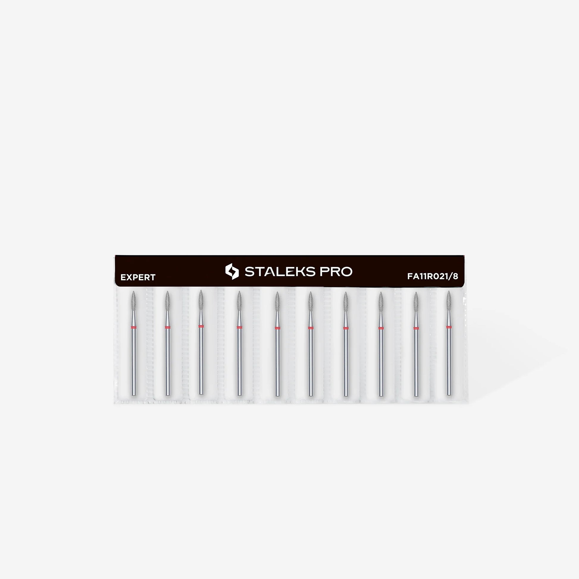 Foret à ongles diamanté, pointu « flamme », rouge, diamètre tête 2.1 mm, partie active 8 mm