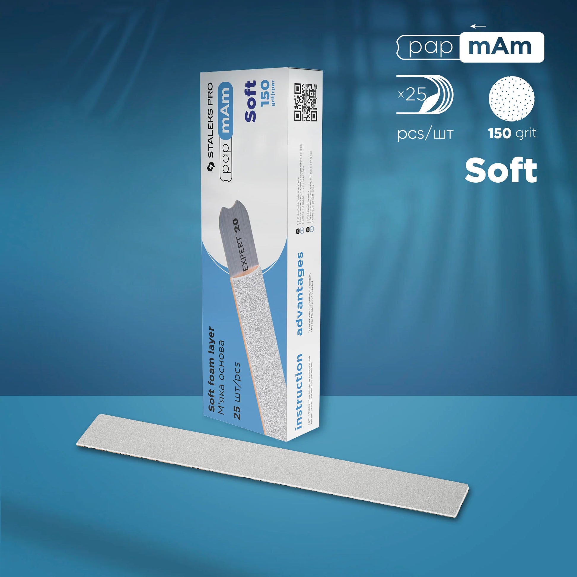 STALEKS -  Embouts interchangeables PapmAm pour lime droite (sur mousse souple) EXPERT 20 (25 pcs)