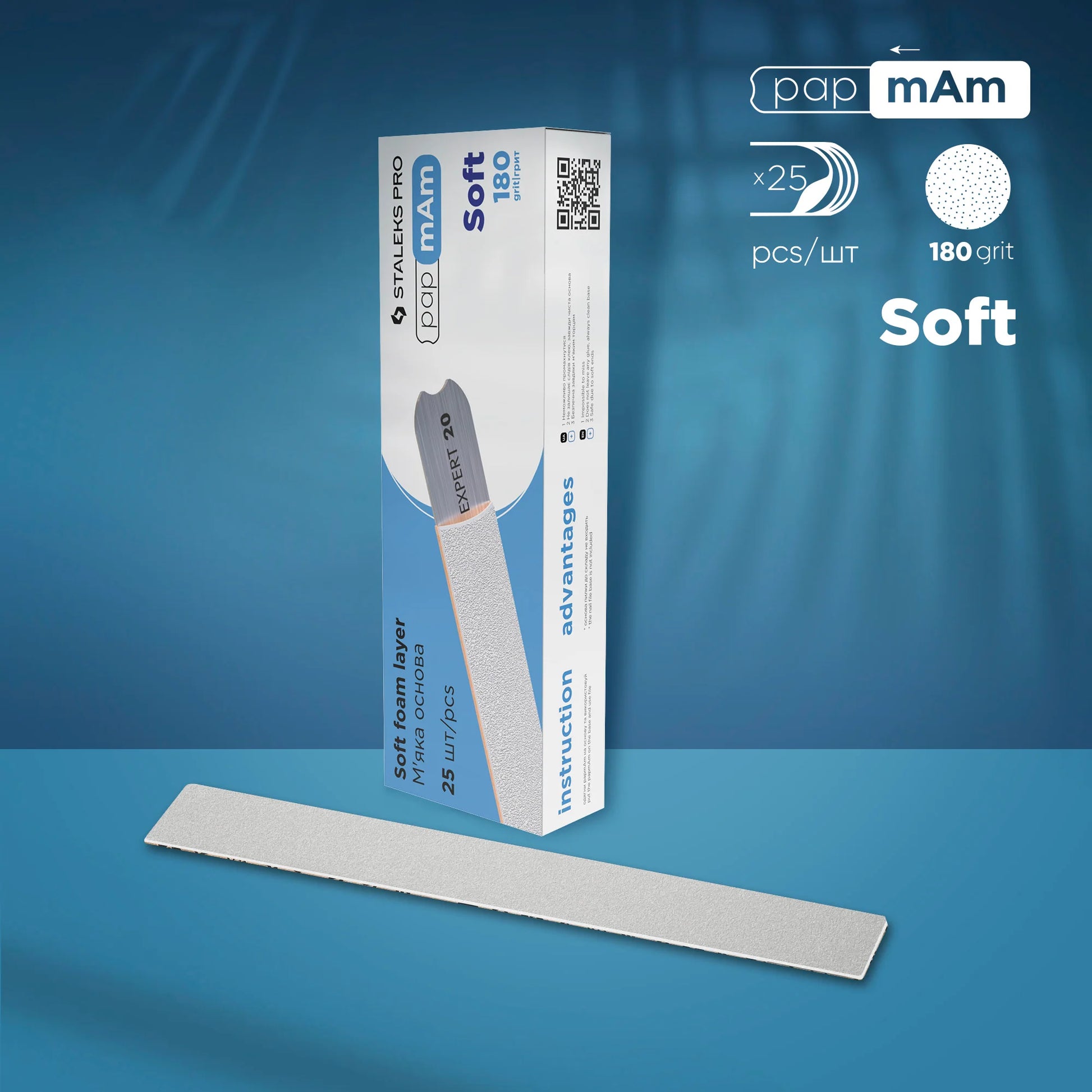 STALEKS -  Embouts interchangeables PapmAm pour lime droite (sur mousse souple) EXPERT 20 (25 pcs)