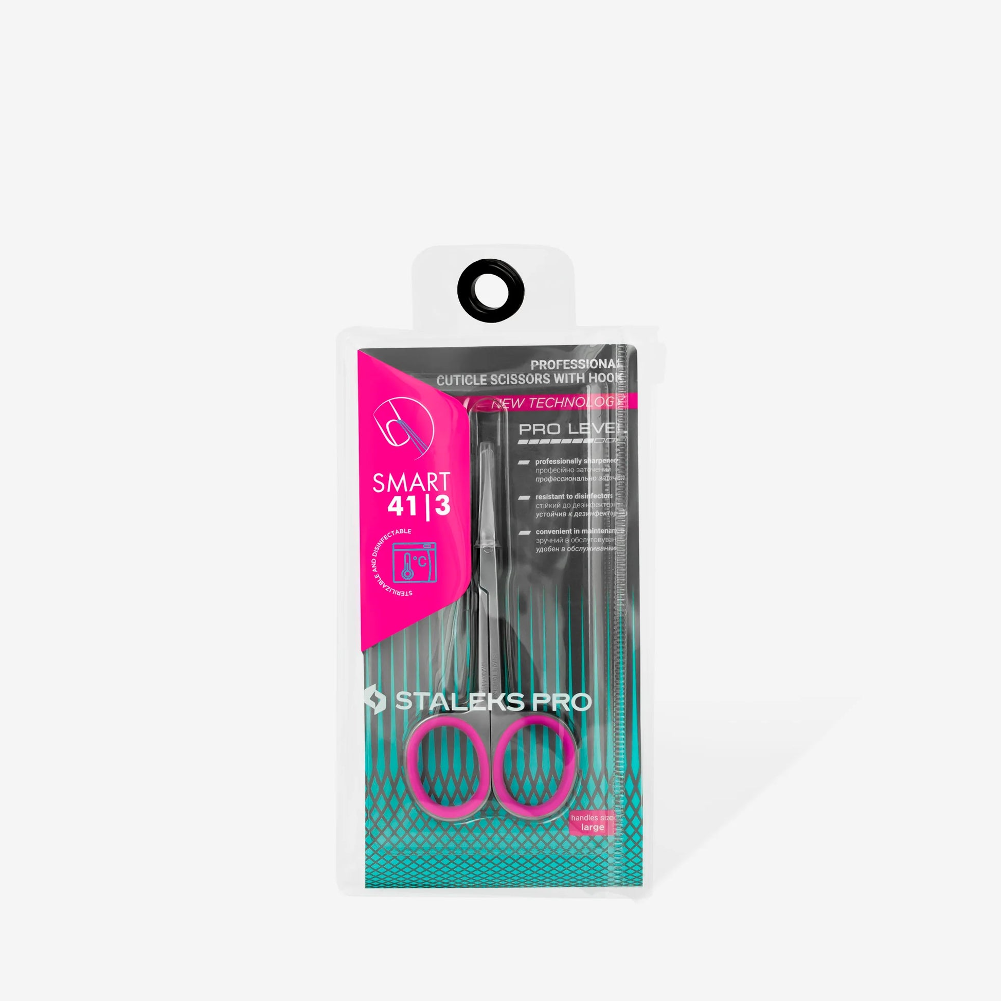 Ciseaux professionnels avec le crochet à cuticules SMART 41 TYPE 3