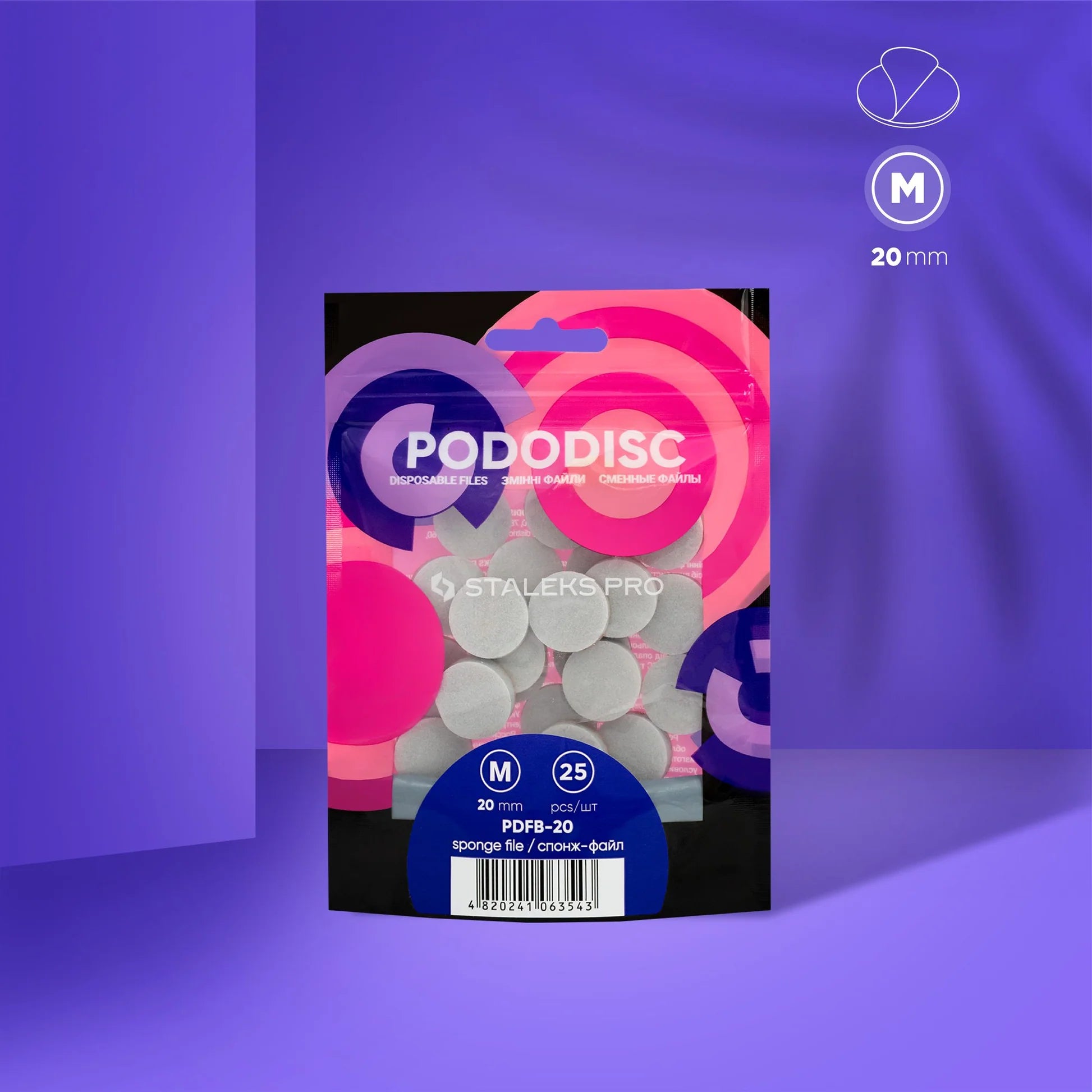 STALEKS EXPERT 20 PODODISC M Éponges-limes pour disque de pédicure 20 mm (25 pièces)
