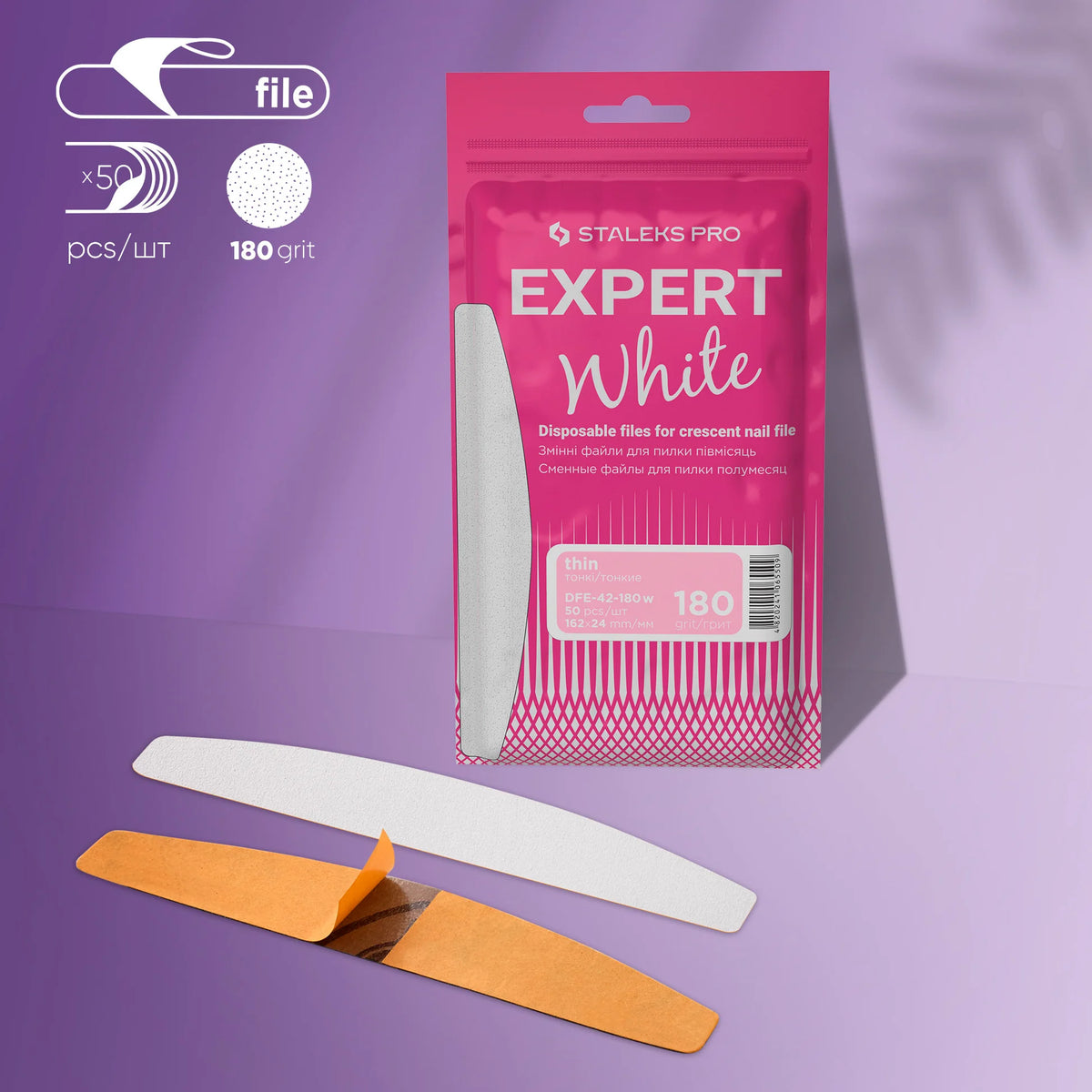 STALEKS EXPERT 42 Limes adhésives pour lime demi-lune, grain 180 (50 pièces) UGS: DFE-42-180w